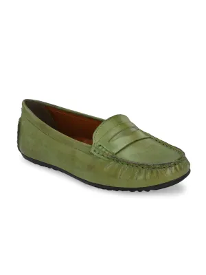 WOMEN LIGHT GREEN COLOUR MOCCASIN SHOE