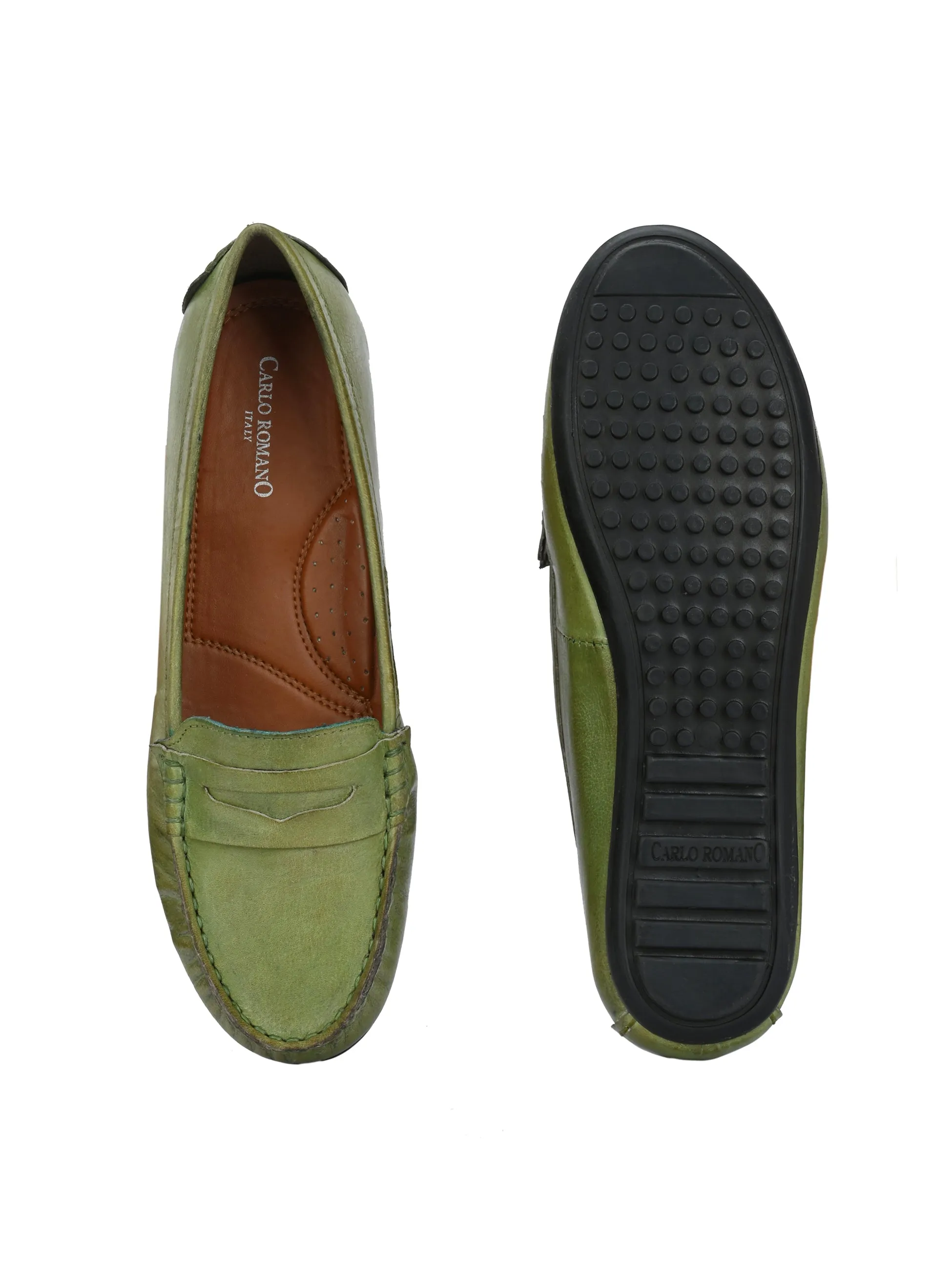 WOMEN LIGHT GREEN COLOUR MOCCASIN SHOE
