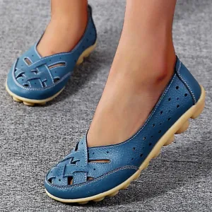 Women Shoes For Summer Flats Soft Leather Shoes Flat Slip On Loafers Women Casual Shoes Breather Moccasins Nursing