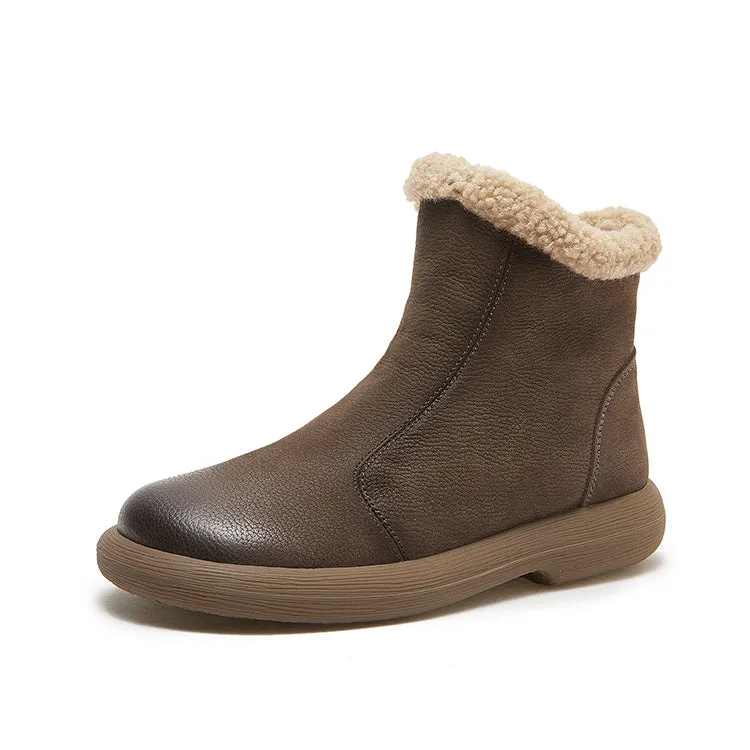 Women Thickened Lambswool Lining Warm Short Boots