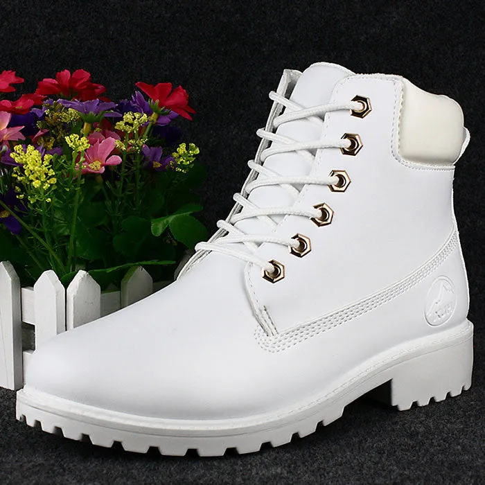 Women's boots women ankle boot fashion autumn winter Suede leather lace-up shoes