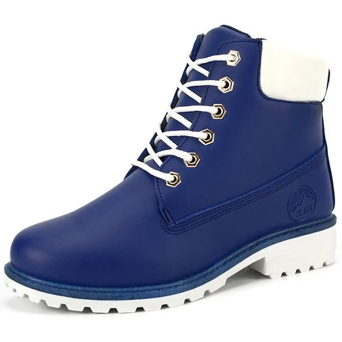 Women's boots women ankle boot fashion autumn winter Suede leather lace-up shoes