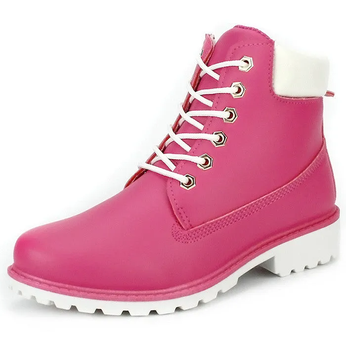 Women's boots women ankle boot fashion autumn winter Suede leather lace-up shoes