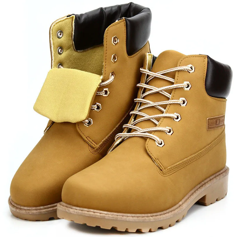 Women's boots women ankle boot fashion autumn winter Suede leather lace-up shoes