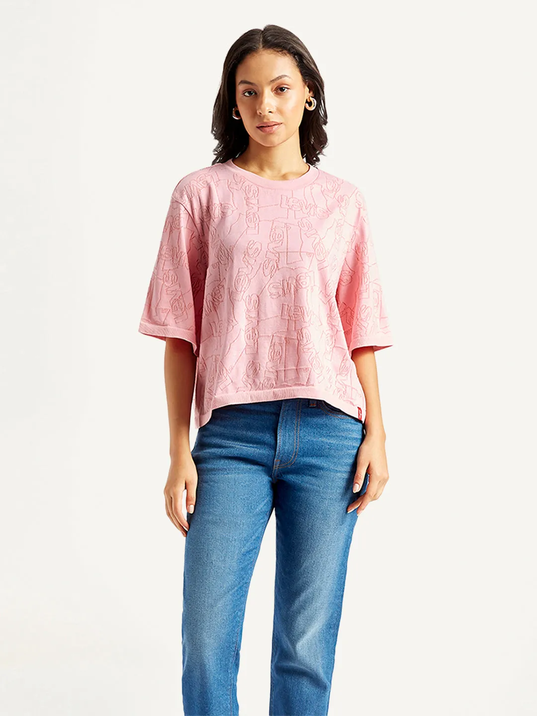 Women's Brand Logo Relaxed Fit T-Shirt