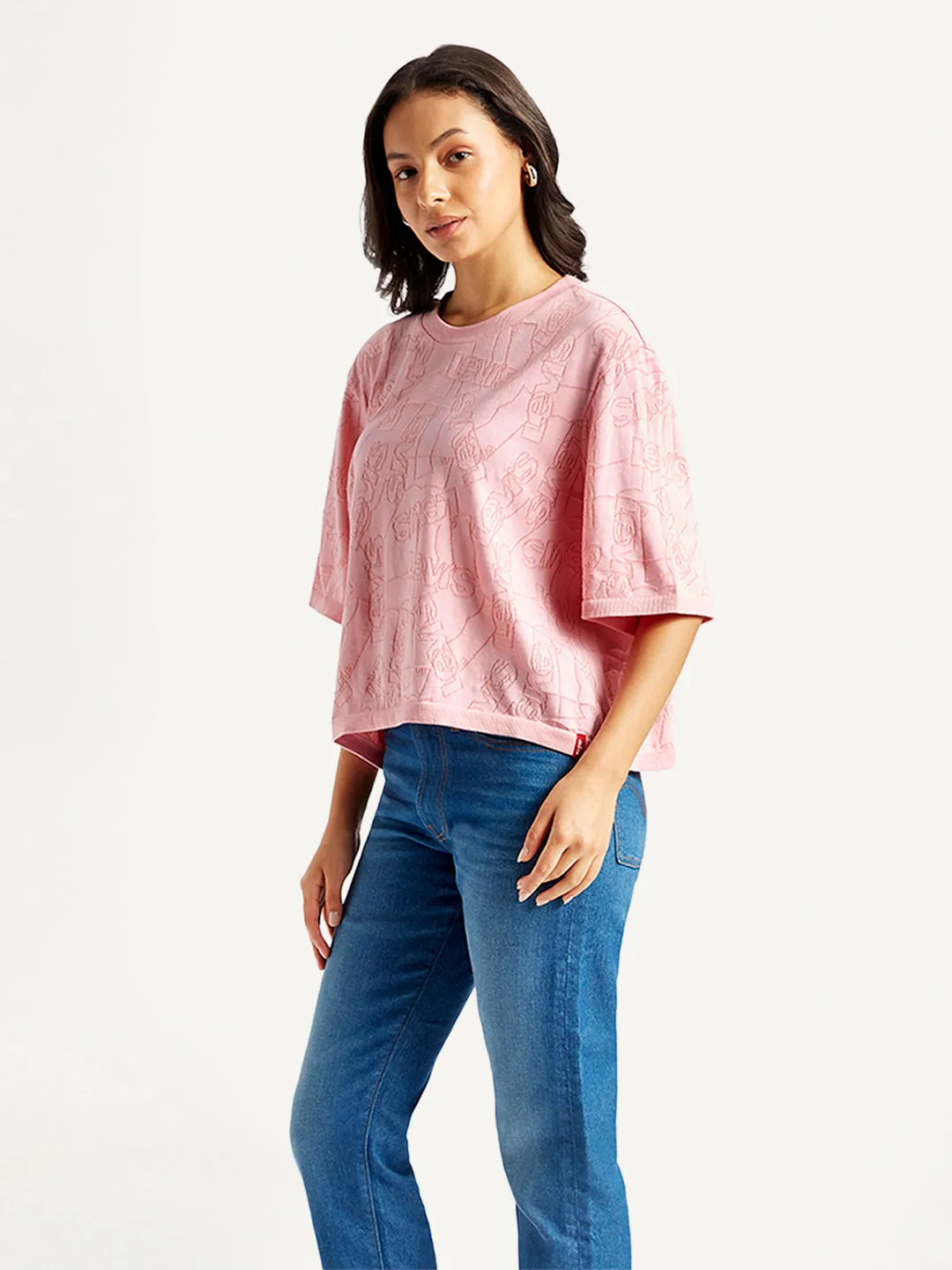 Women's Brand Logo Relaxed Fit T-Shirt