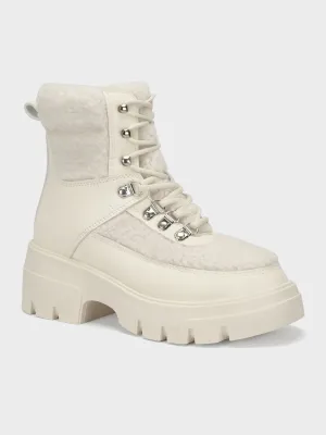 Womens "BAIZEL" Faux Fur Lace Up Boots