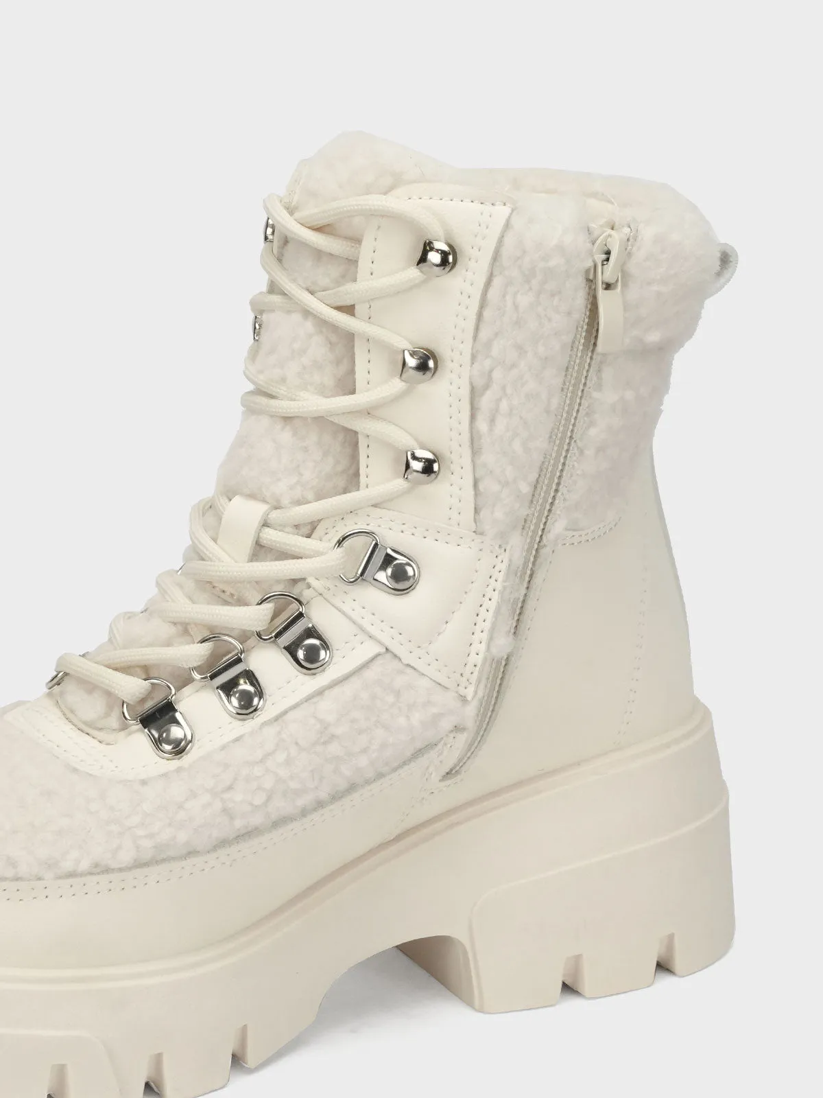 Womens "BAIZEL" Faux Fur Lace Up Boots